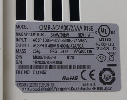 Yaskawa CIMR-AC4A0072AAA-0136