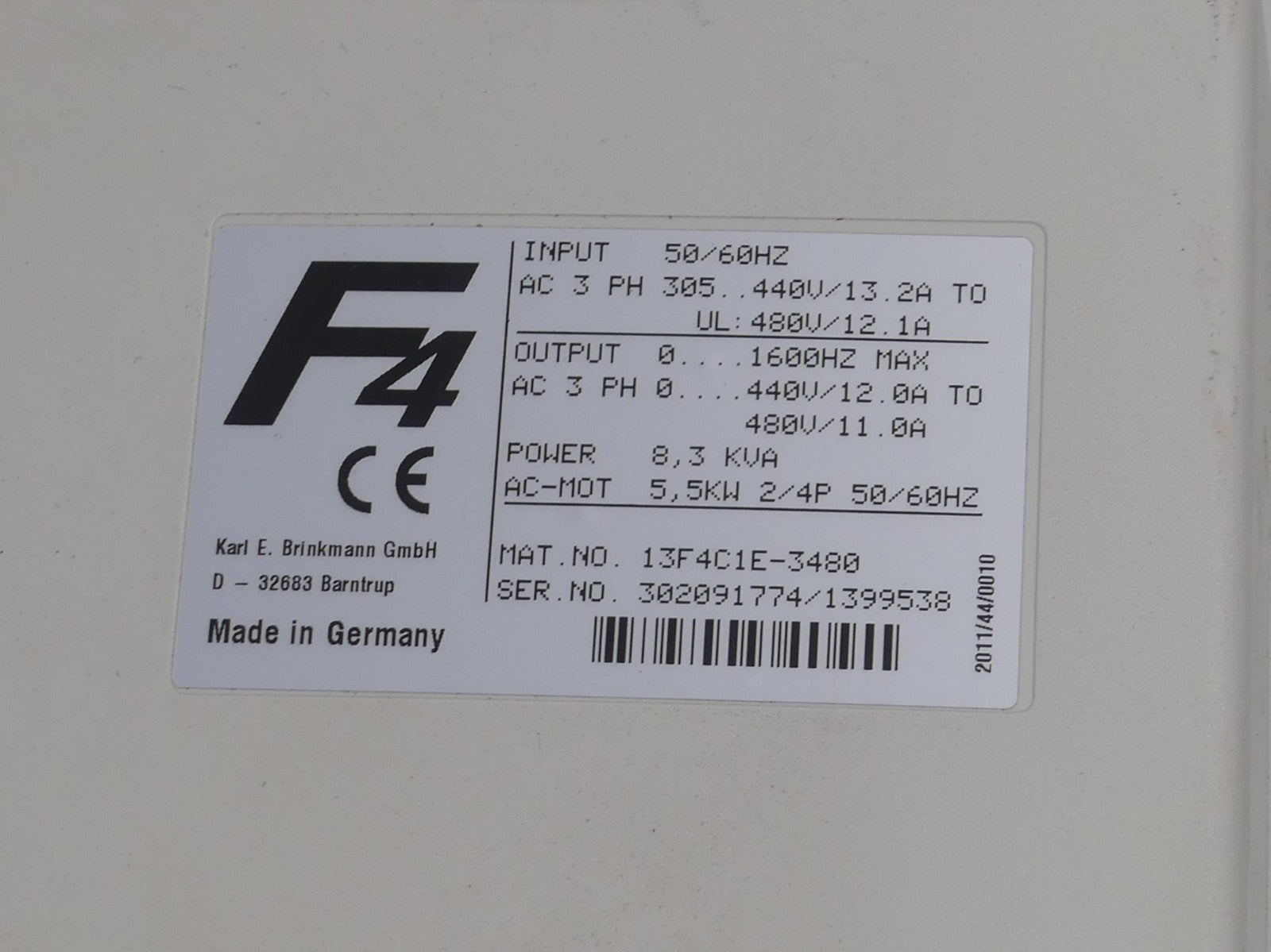 KEB F4 Frequenzumrichter 13.F4.C1E-3480