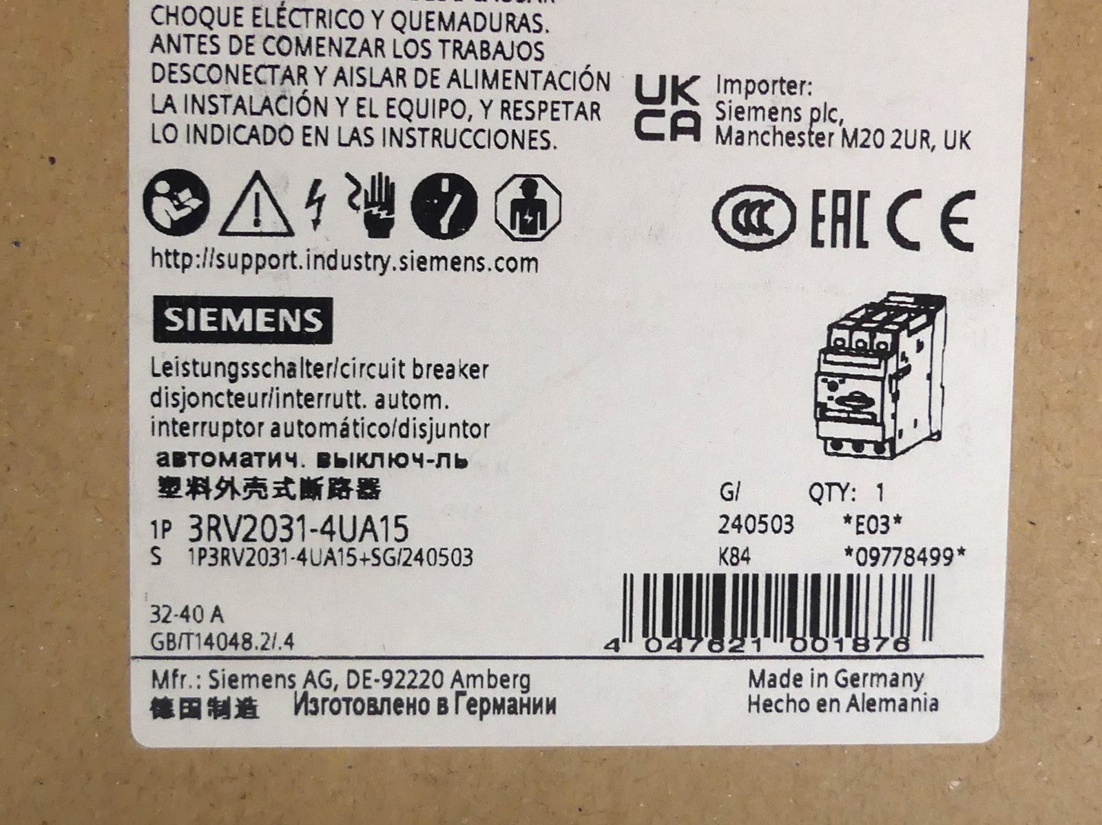 Siemens Sirius 3RV2031-4UA15