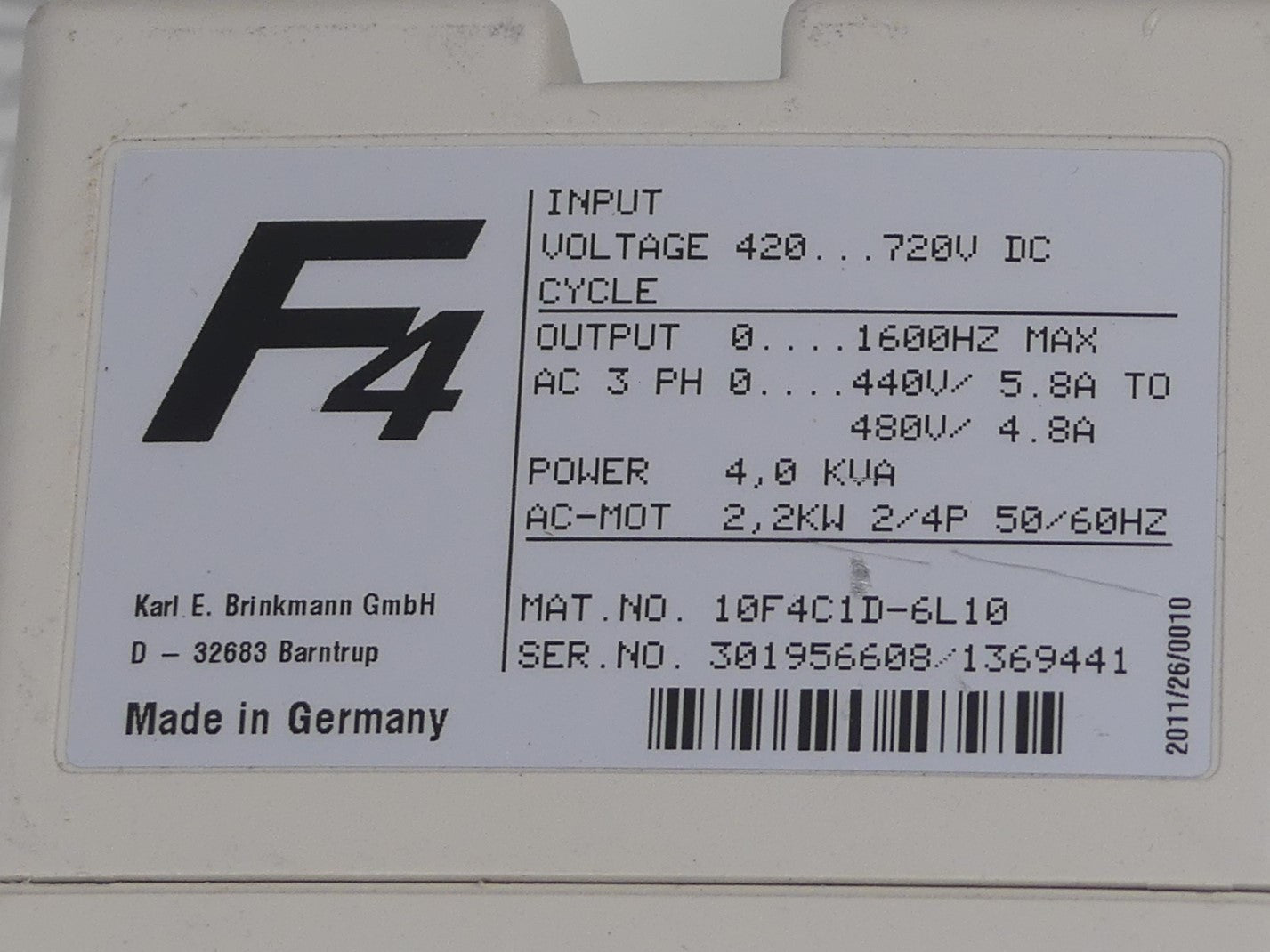 KEB COBIVERT 10.F4.C1D-6L10