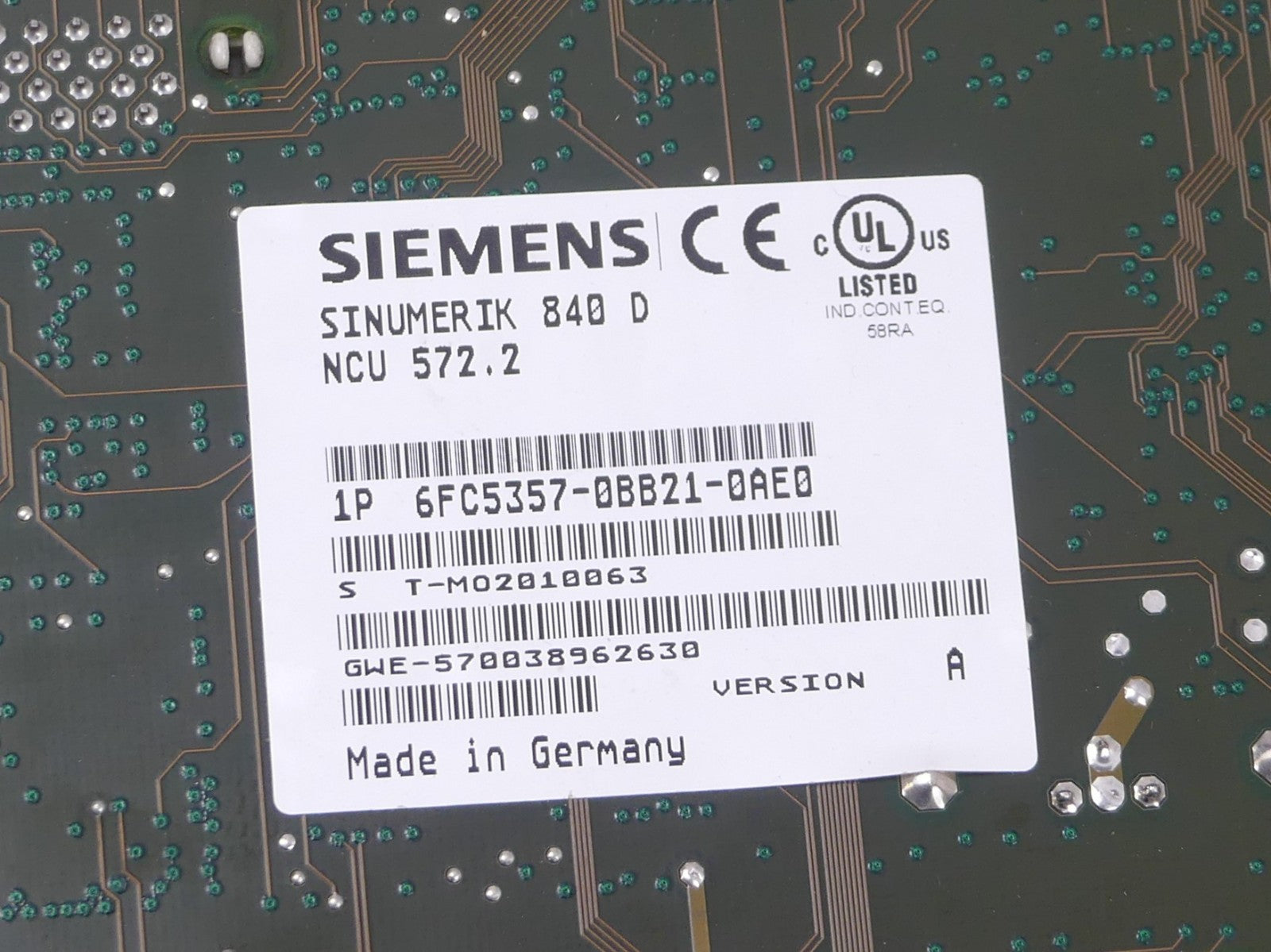 Siemens 6FC5357-0BB21-0AE0 Version A
