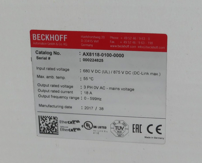 BECKHOFF AX8118-0100-0000