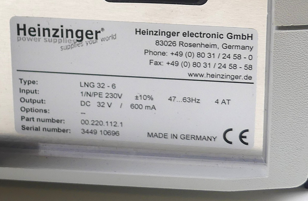 Heinzinger LNG 32-6 power supplies