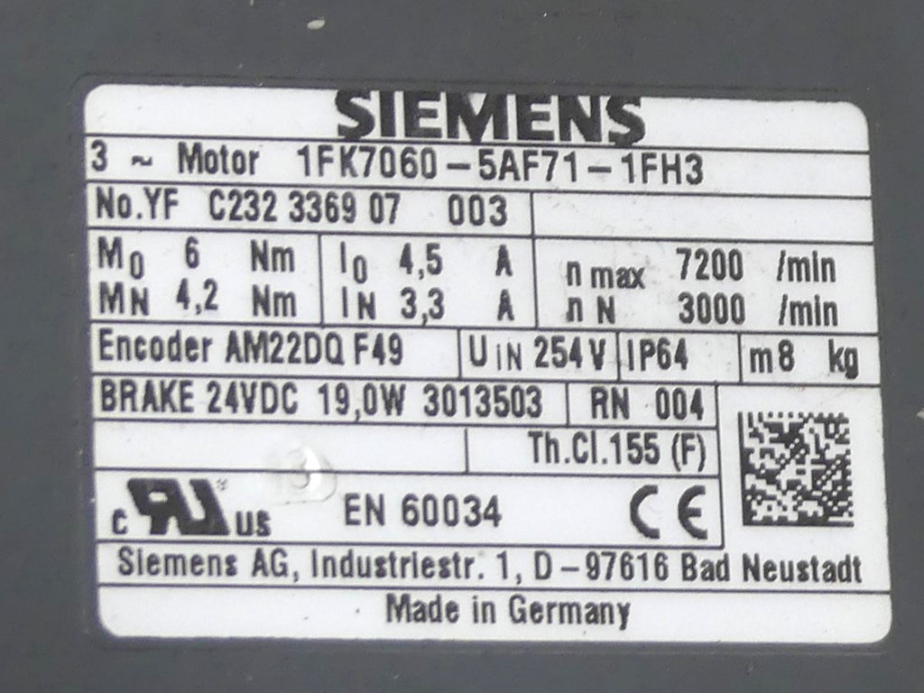 Siemens  1FK7060-5AF71-1FH3