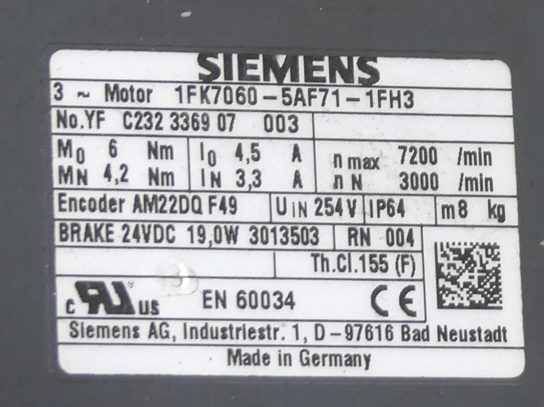 Siemens  1FK7060-5AF71-1FH3