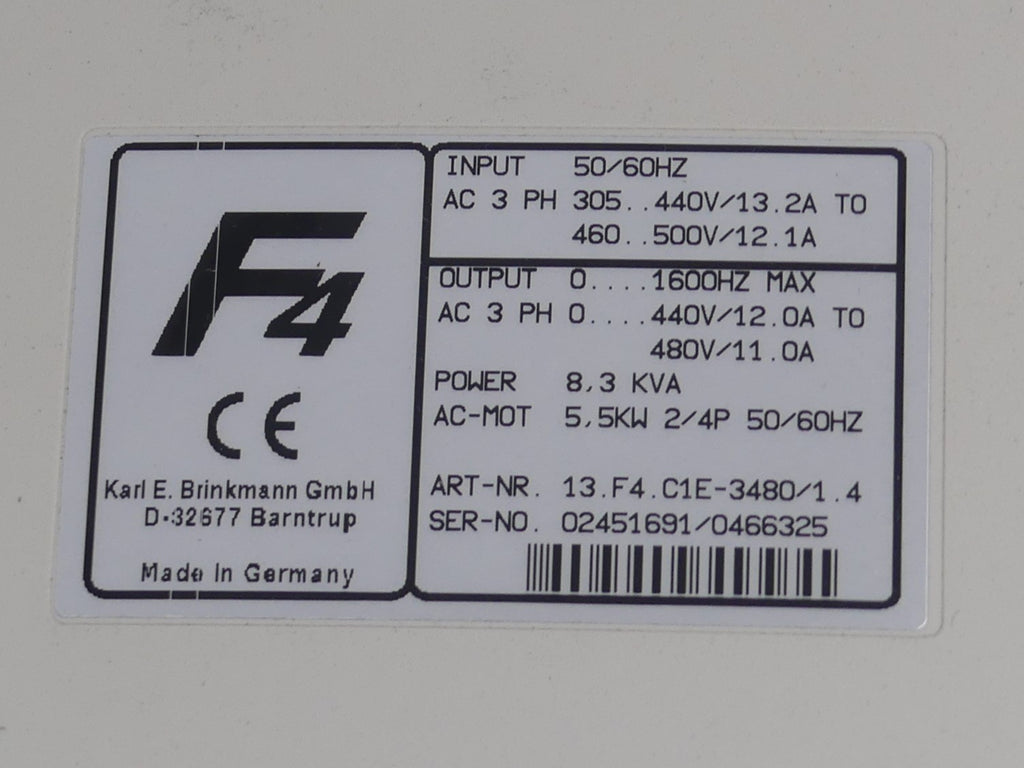 KEB F4 Frequenzumrichter 13.F4.C1E-3480/1.4 5.5KW