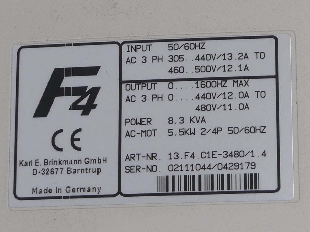 KEB F4 Frequenzumrichter 13.F4.C1E-3480/1.4 5.5KW