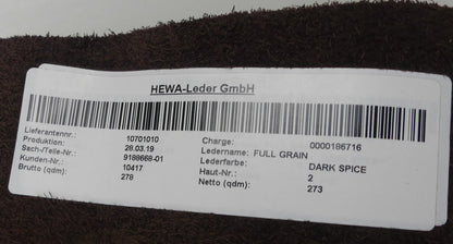 Leder 2,73m2   FULL GRAIN lederfarbe DARK SPICE(braun farbe)