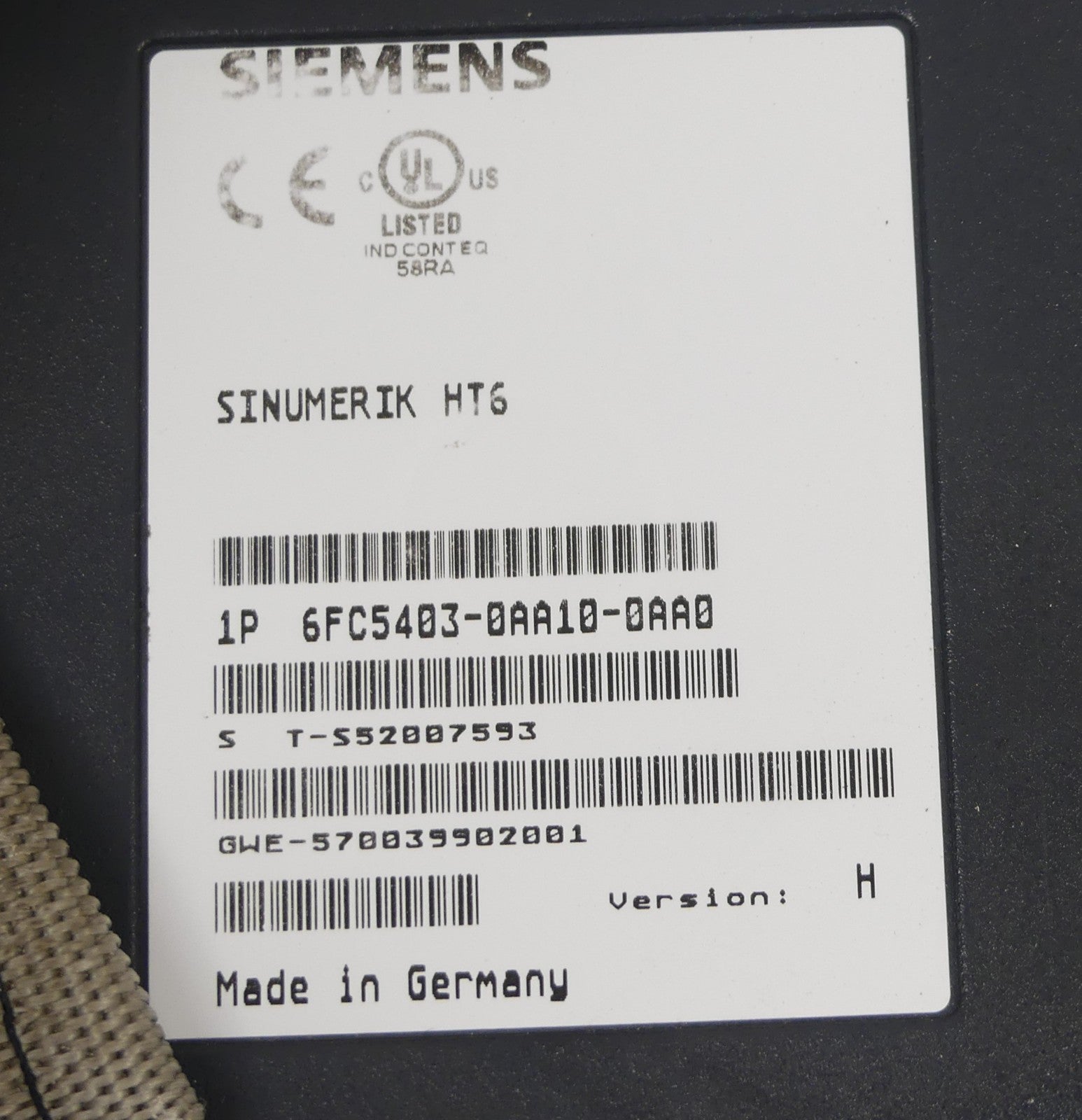 SIEMENS 6FC5403-0AA10-0AA0  version: H