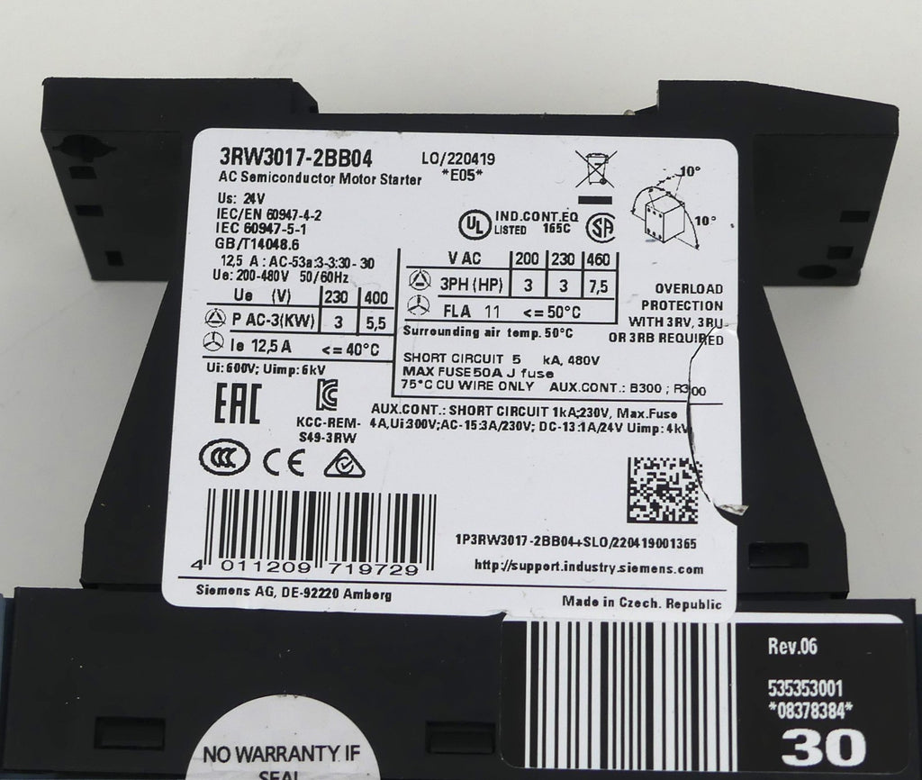 Siemens Sirius 3RW3017-2BB04