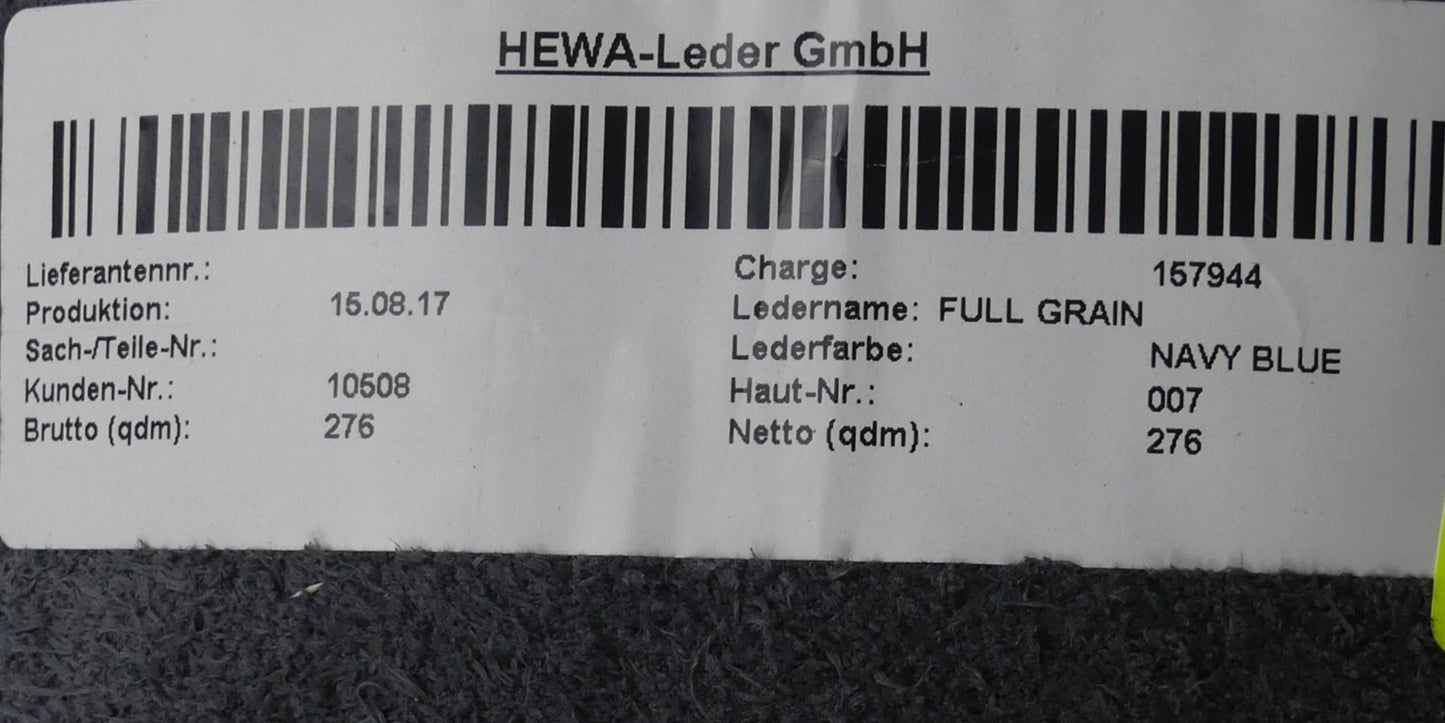 Leder 2,72m2   FULL GRAIN lederfarbe NAVY BLUE FG