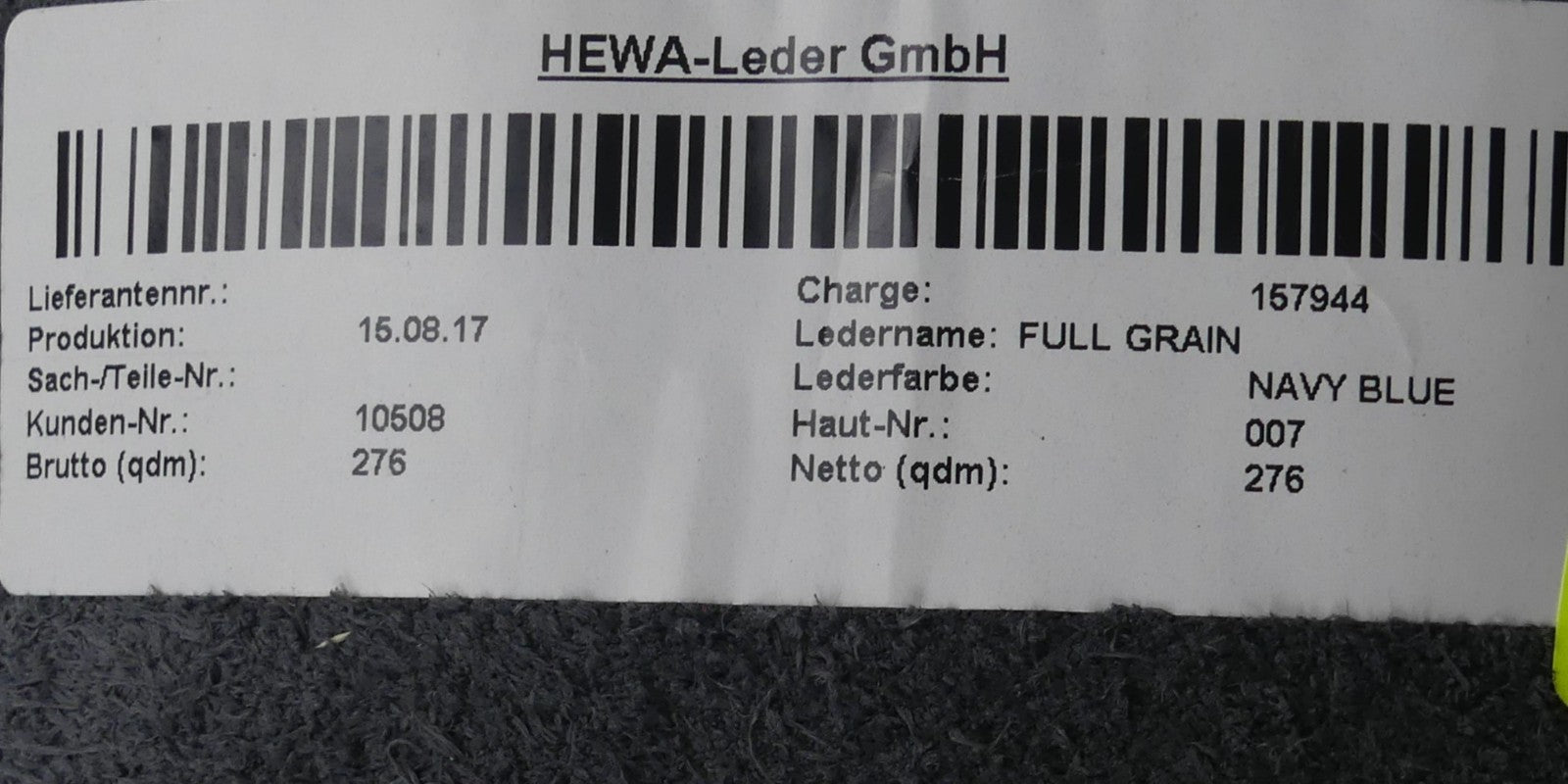 Leder 2,72m2   FULL GRAIN lederfarbe NAVY BLUE FG