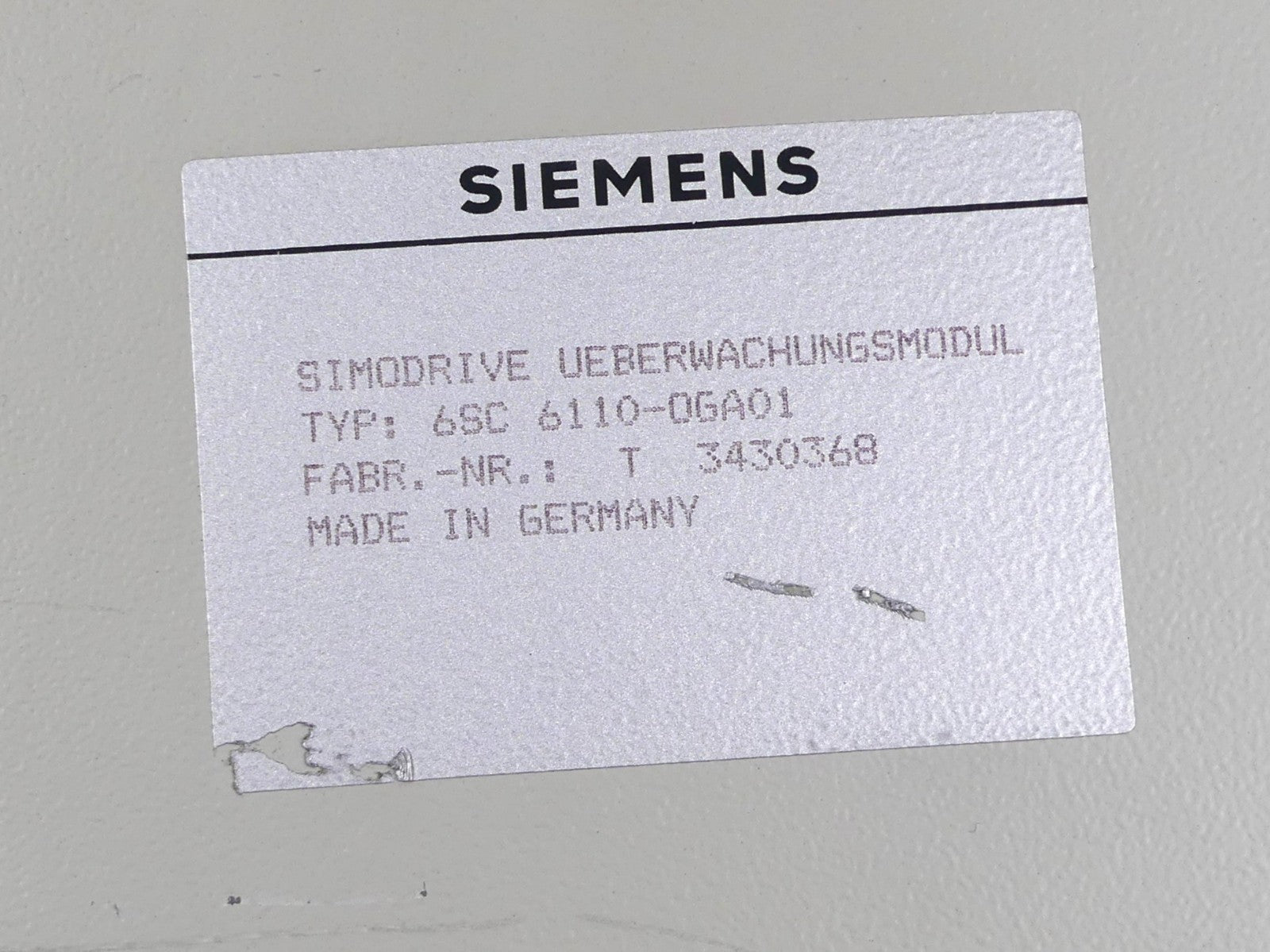 Siemens 6SC6110-OGA01
