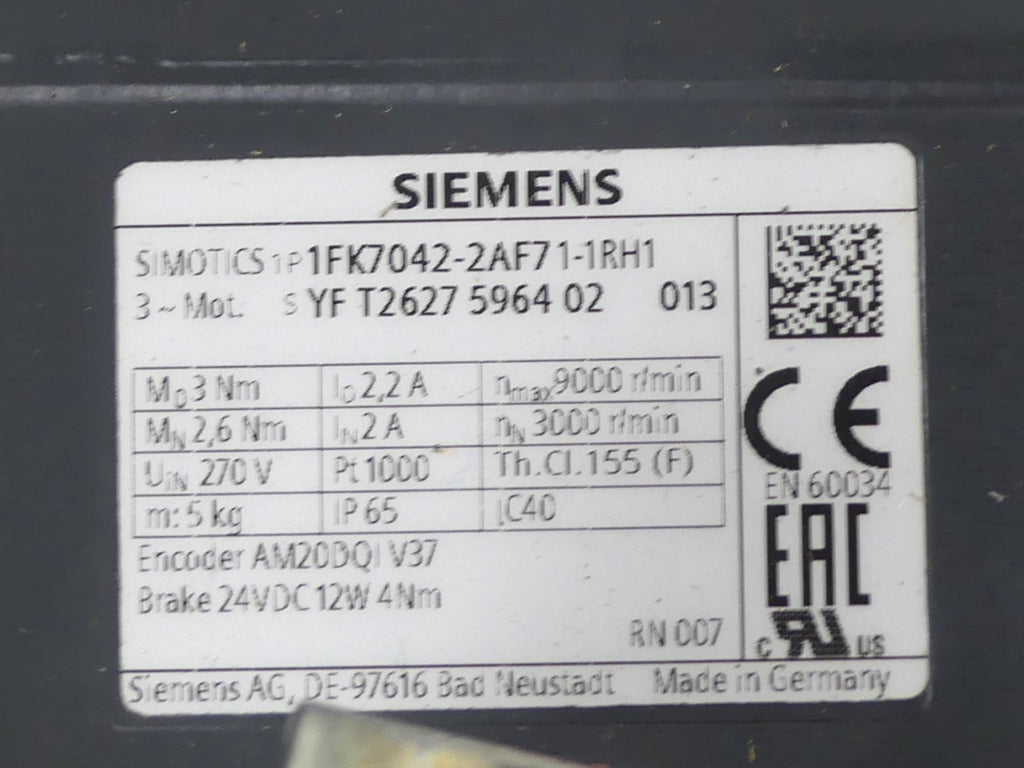 Siemens Servomotor 1FK7042-2AF71-1RH1