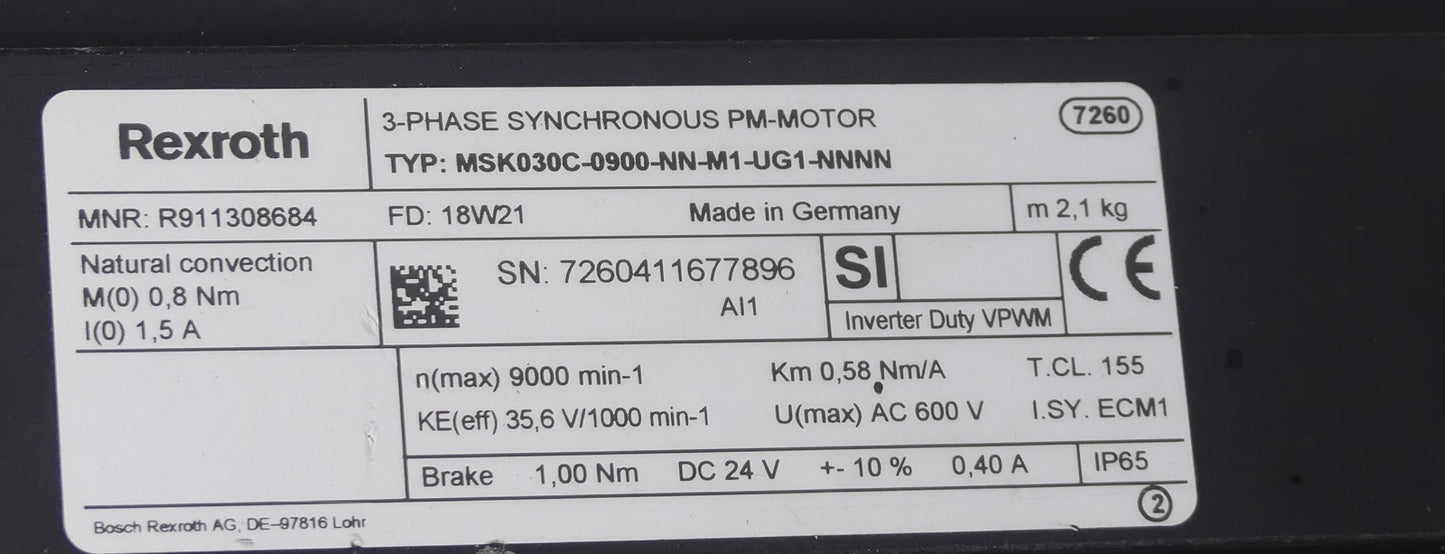 Rexroth MSK030C-0900-NN-M1-UG1-NNNN