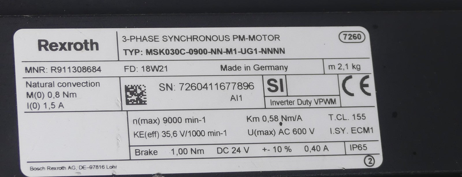 Rexroth MSK030C-0900-NN-M1-UG1-NNNN