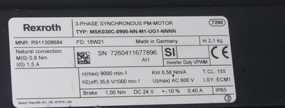 Rexroth MSK030C-0900-NN-M1-UG1-NNNN