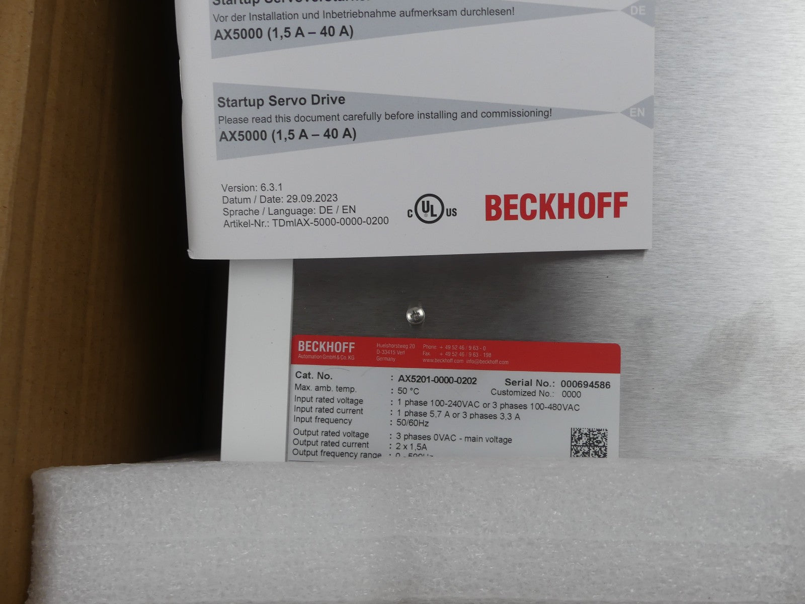 BECKHOFF AX5201-0000-0202