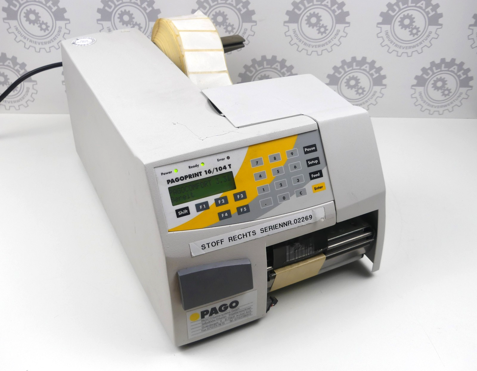 PAGO PAGOPRINT 16/104T Etiketettiersystemene