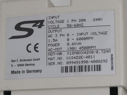 KEB S4 Frequenzumrichter Combivert  X1.S4.D2E-4011
