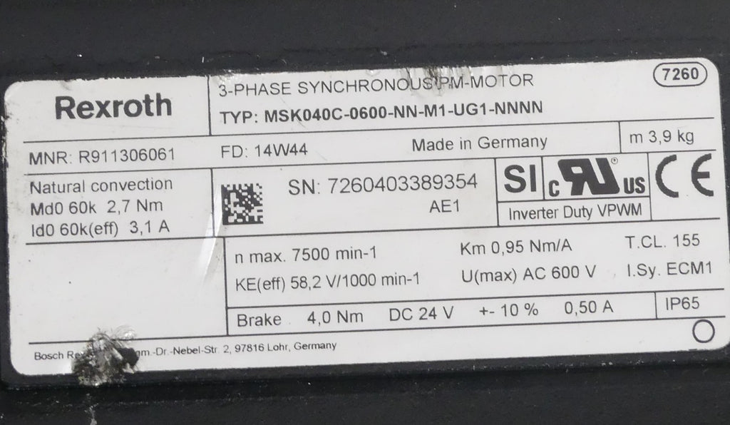 Rexroth MSK040C-0600-NN-M1-UG1-NNNN