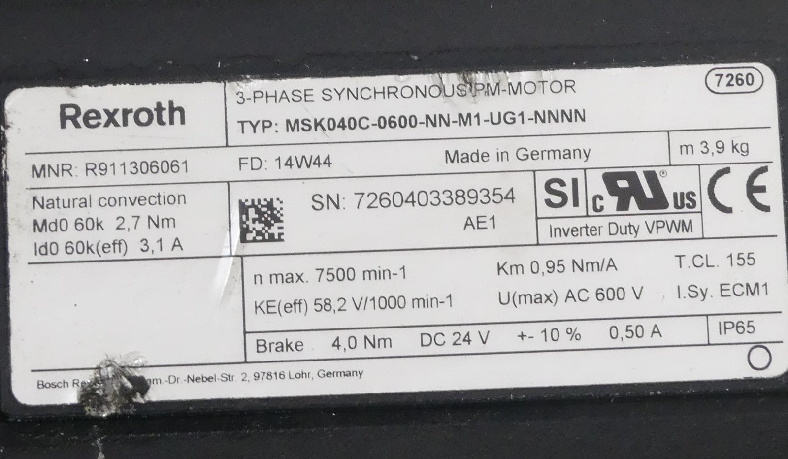 Rexroth MSK040C-0600-NN-M1-UG1-NNNN