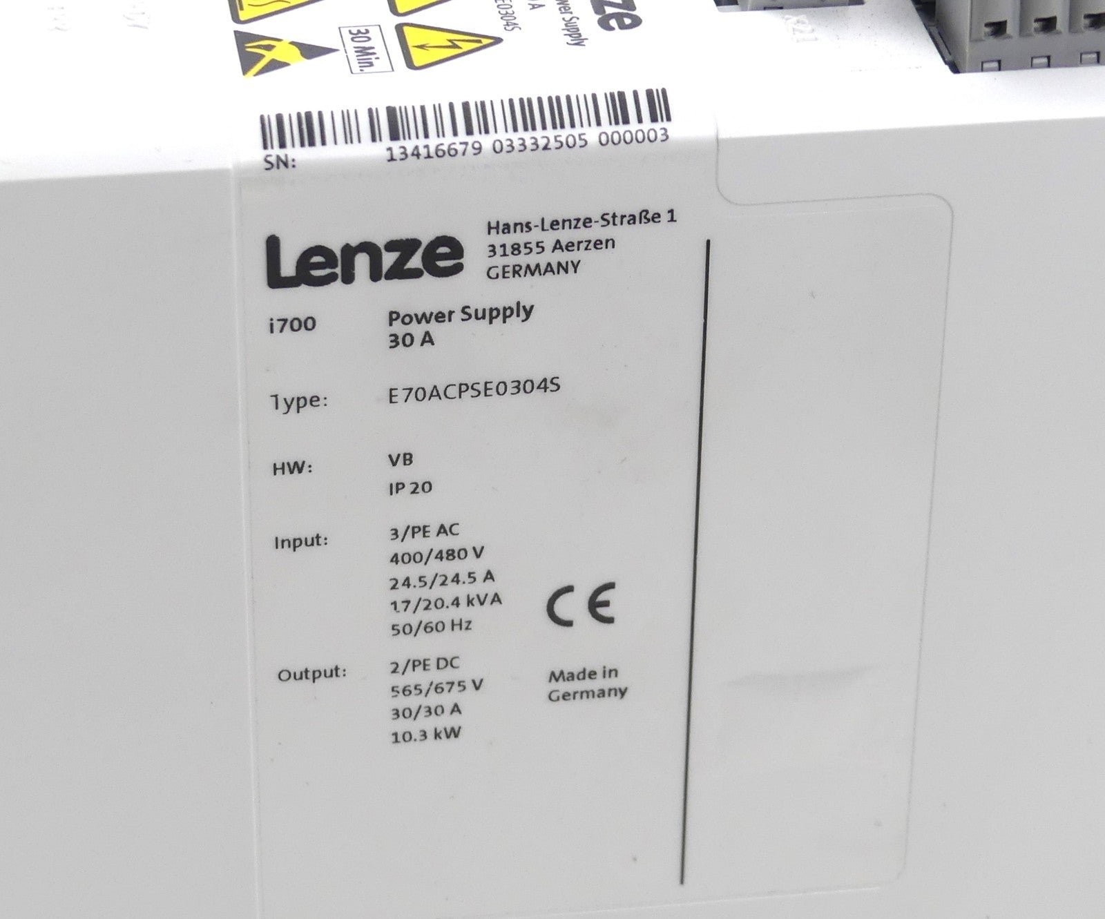 LENZE E70ACPSE0304S Power Supply 30A