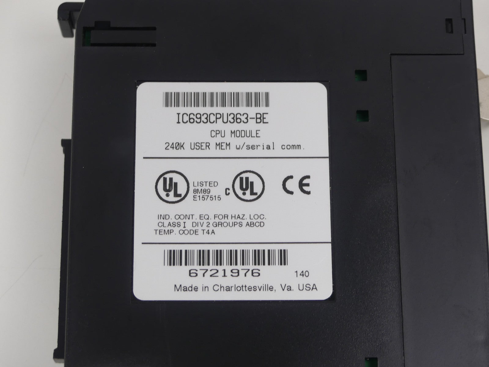 GE Fanuc IC693CPU363-BE CPU 363 Module 240K User MEM W/ Serial Comm