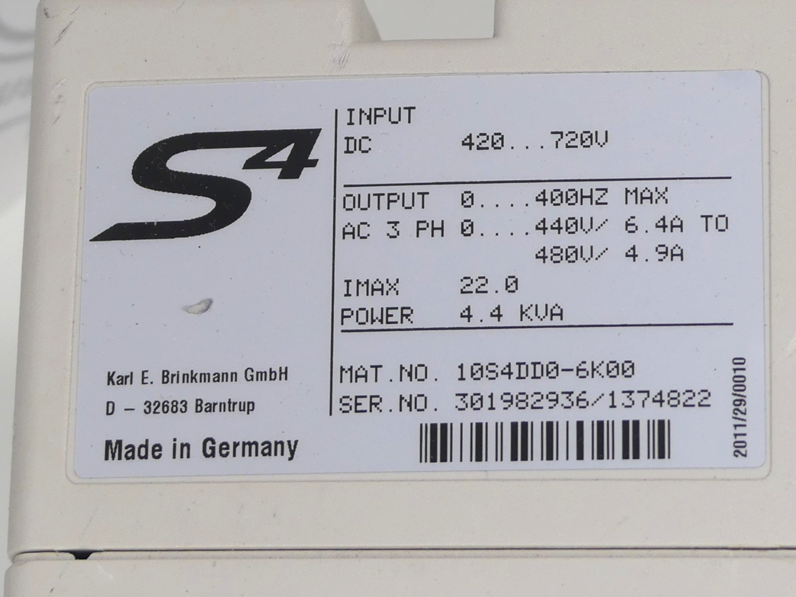 KEB S4 Combivert 10S4DD0-6K00