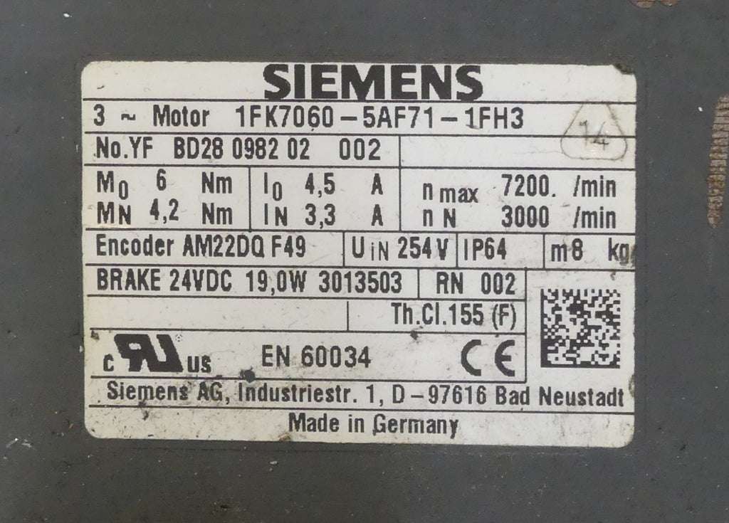 Siemens  1FK7060-5AF71-1FH3