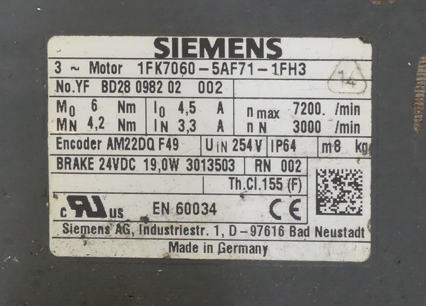 Siemens  1FK7060-5AF71-1FH3
