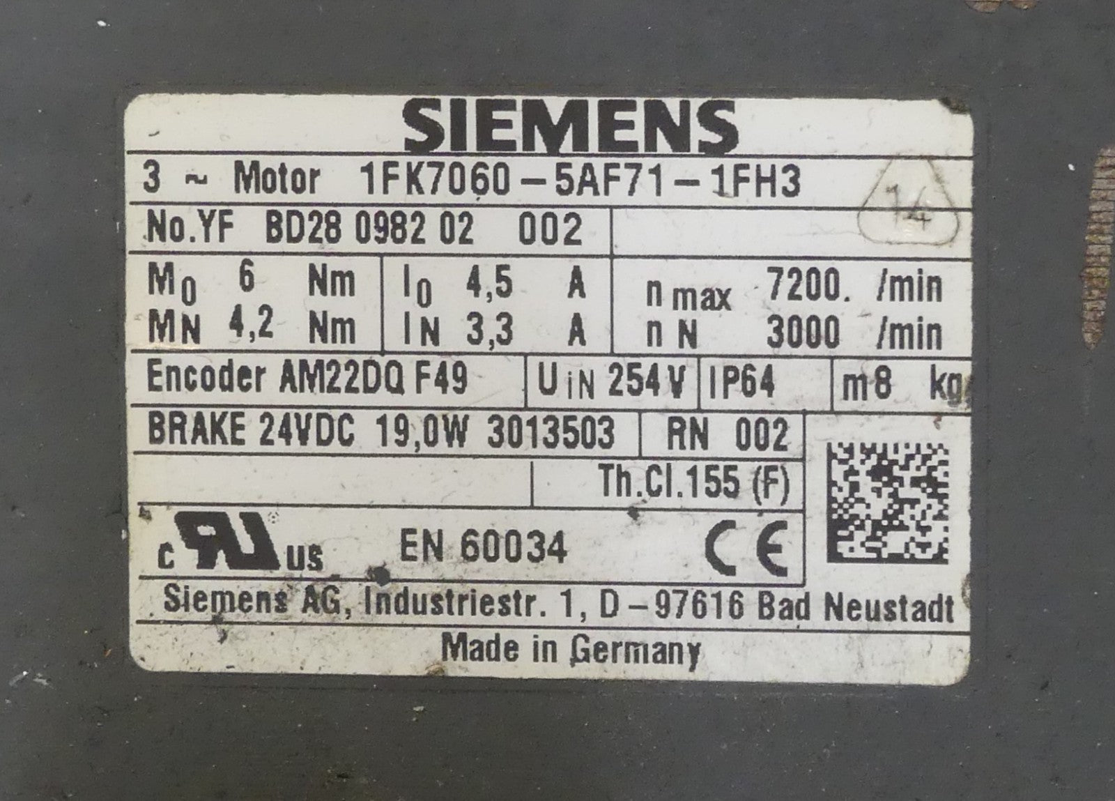 Siemens  1FK7060-5AF71-1FH3