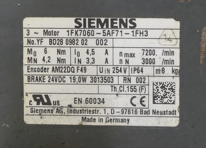 Siemens  1FK7060-5AF71-1FH3