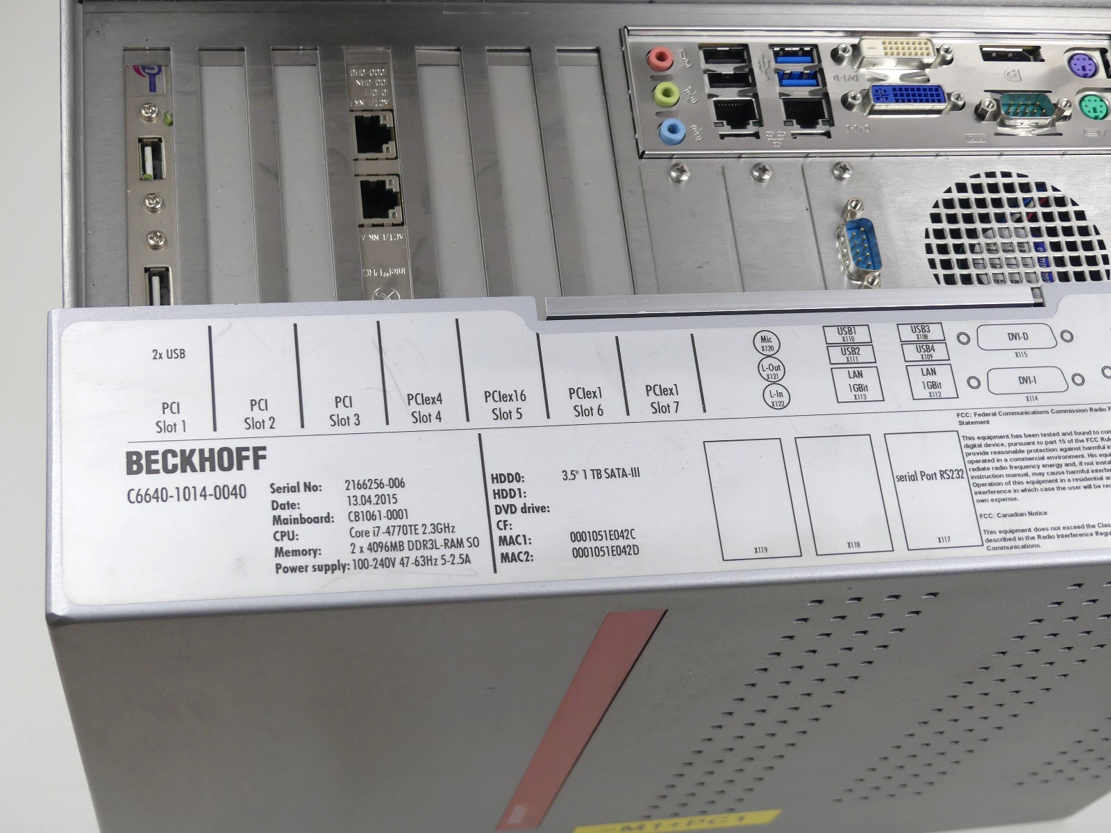 Beckhoff C6640-1014-0040 Industrie PC Schaltschrank