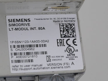 Siemens 6SN1123-1AA00-0DA2  version: A