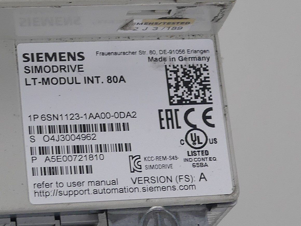 Siemens 6SN1123-1AA00-0DA2  version: A
