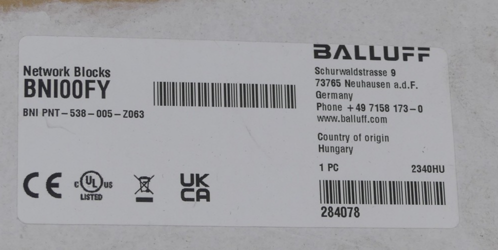 Balluff Netzwerk-Modul BNI00FY BNI PNT-538-005-Z063