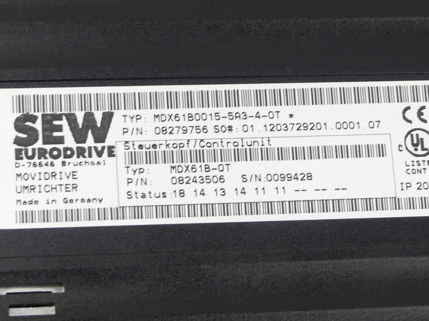SEW Eurodrive MDX61B0015-5A3-4-0T