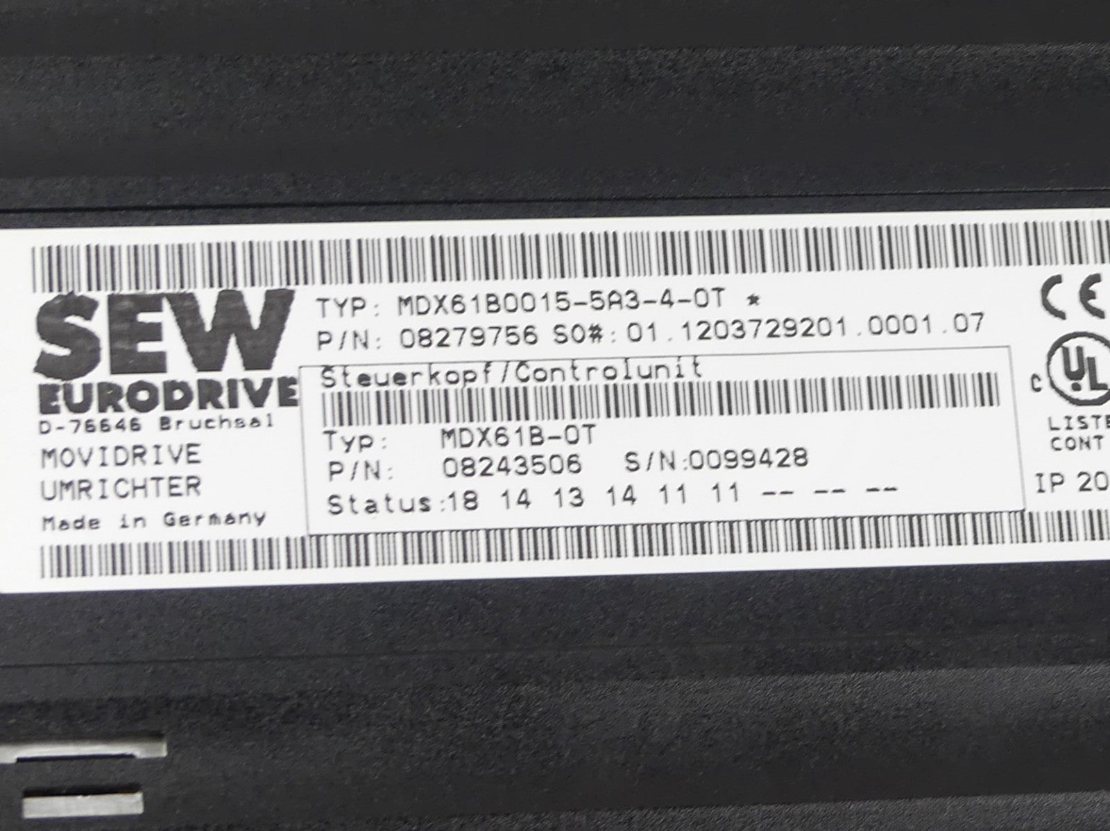 SEW Eurodrive MDX61B0015-5A3-4-0T