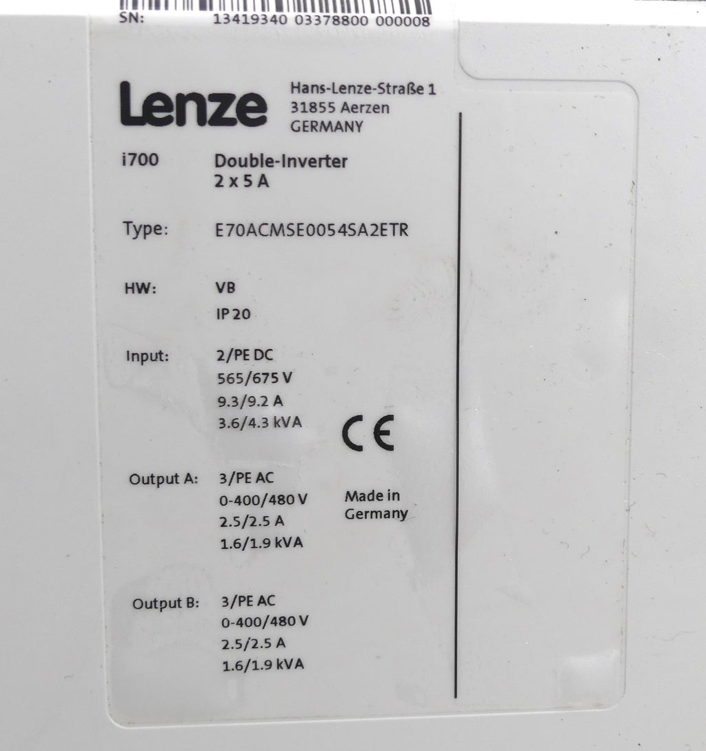 LENZE E70ACMSE0054SA2ETR i700 Double-Inverter 2x5 A