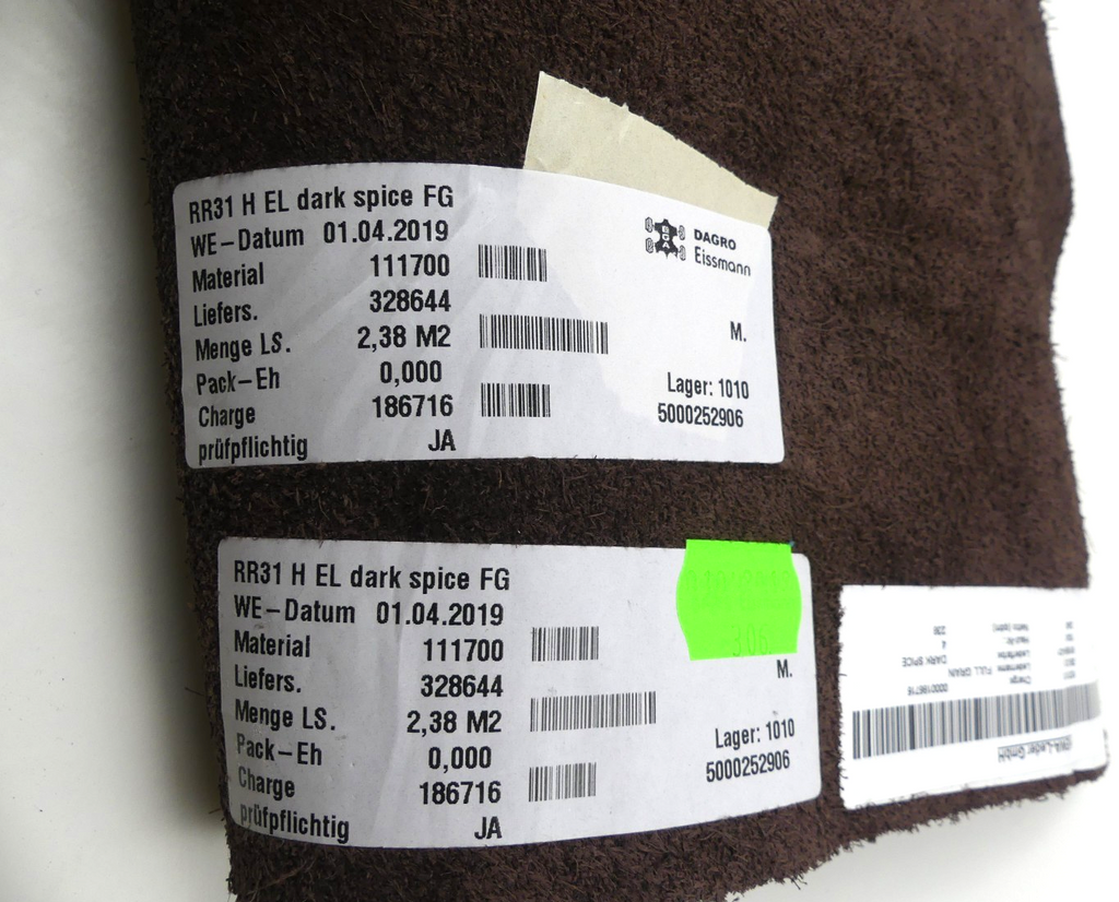 Leder 2,38m2   FULL GRAIN lederfarbe DARK SPICE(braun farbe)