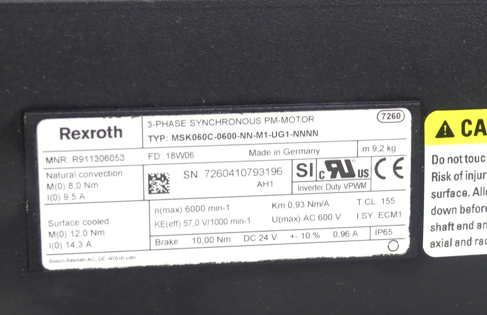 Rexroth MSK060C-0600-NN-M1-UG1-NNNN