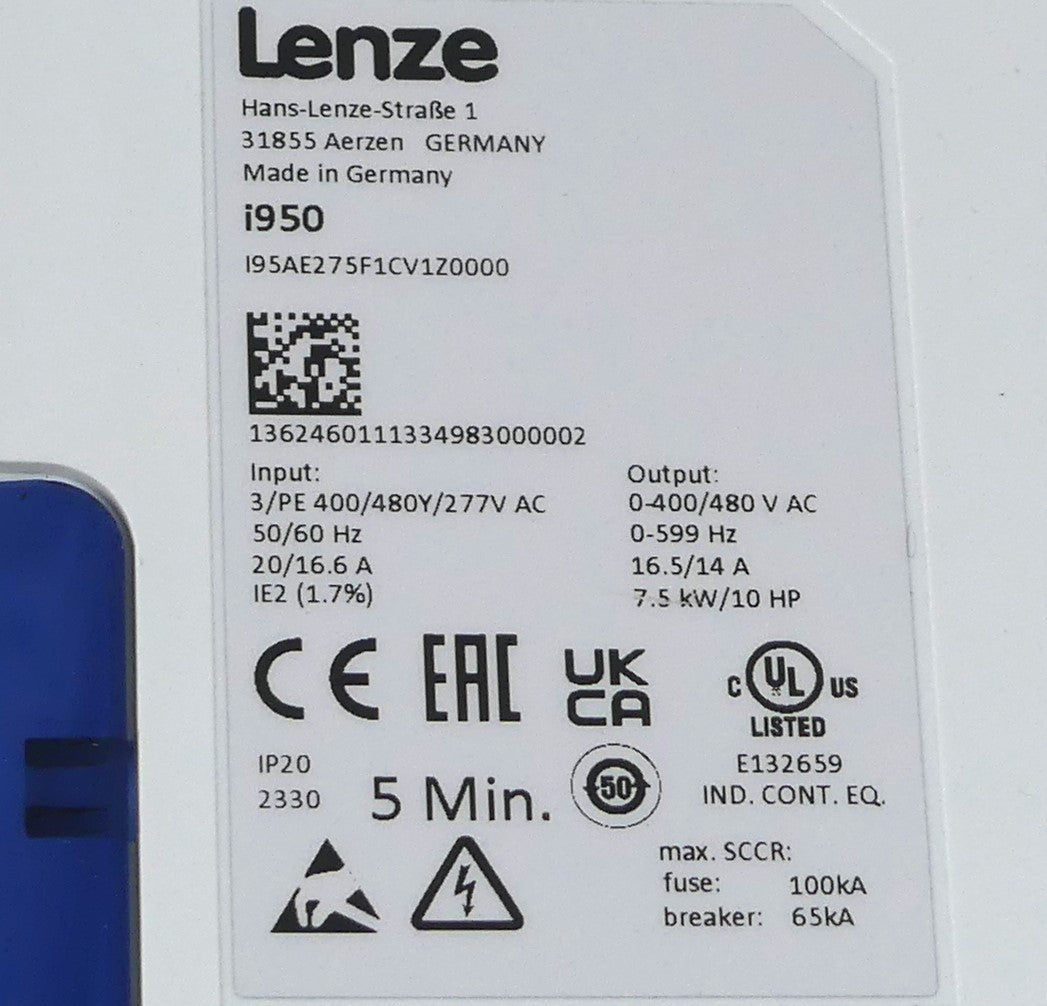 Lenze I95AE275F1CV1Z0000  (I95AE275F1CV10Y040)