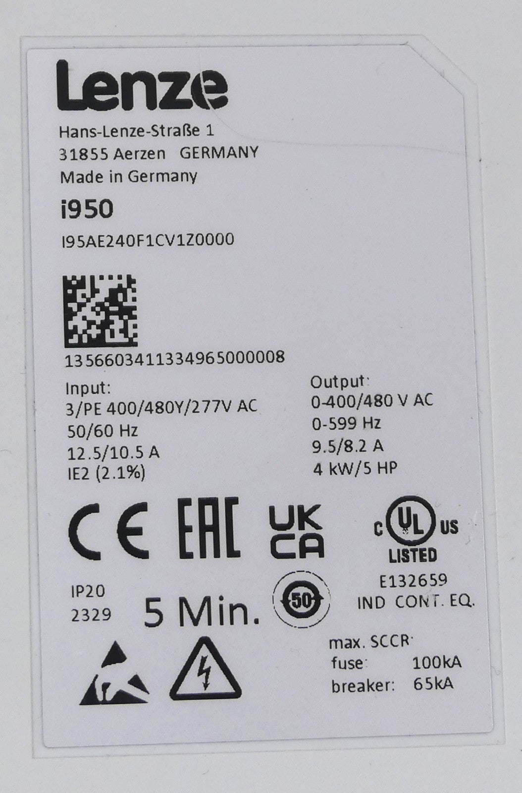Lenze I95AE240F1CV1Z0000 Servowechselrichter