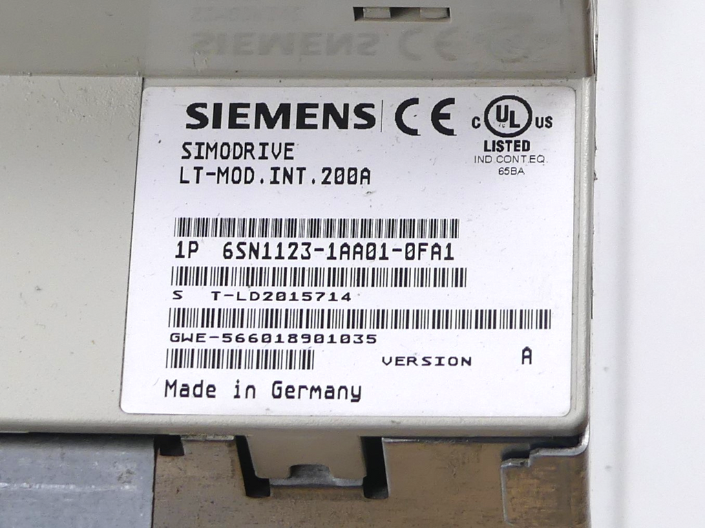 Siemens 6SN1123-1AA01-0FA1   version:A + 6SN1122-0BA11-0AA1