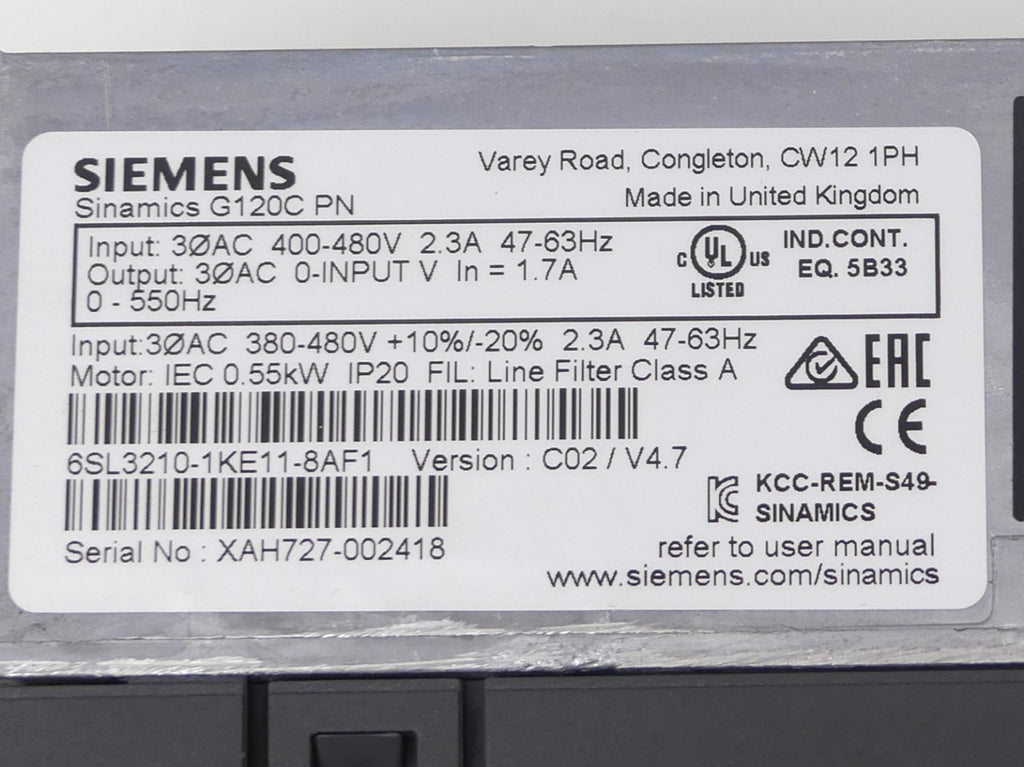Siemens   6SL3210-1KE11-8AF1  ver: C02/V4.7