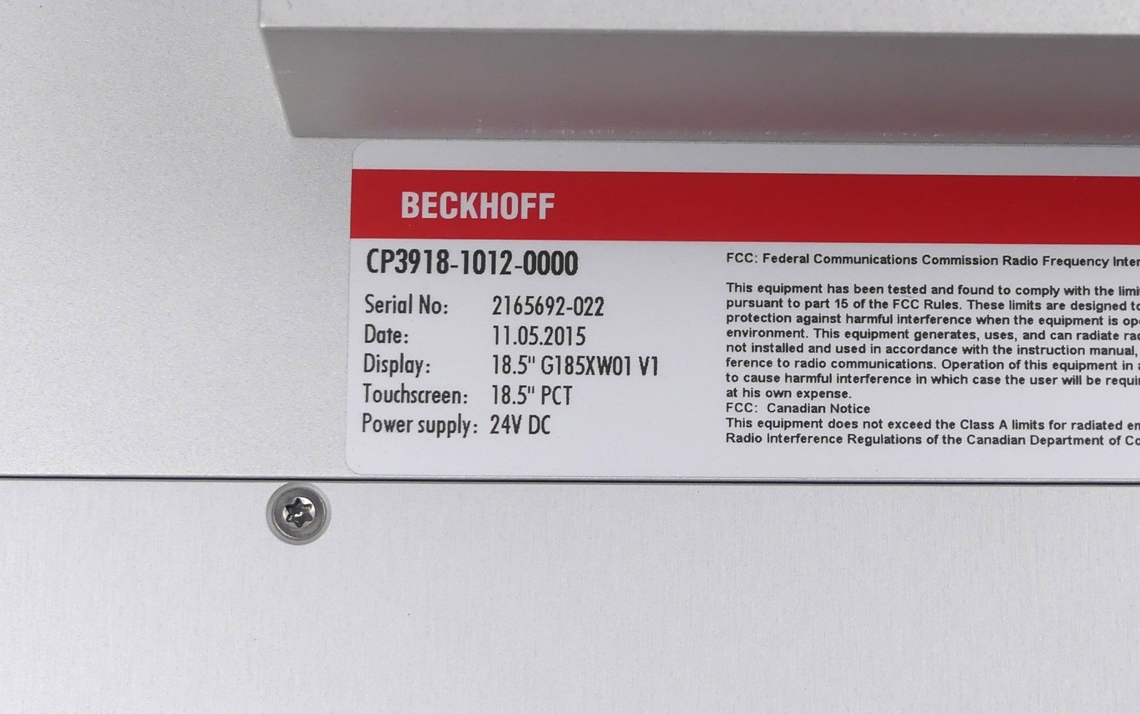 Beckhoff CP3918-1012-0000   UNBENUTZT