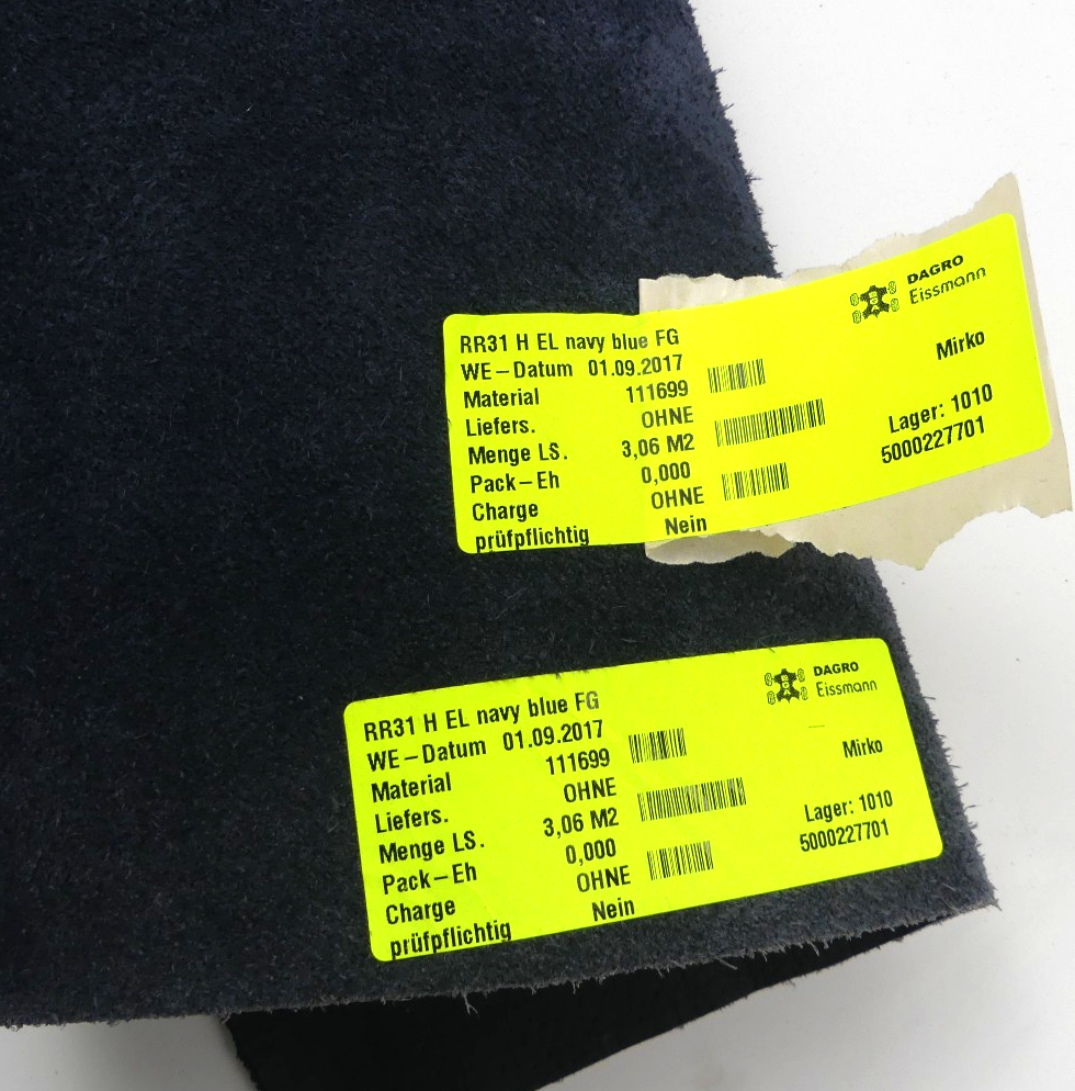 Auto Leder 3,06m2   FULL GRAIN lederfarbe NAVY BLUE FG