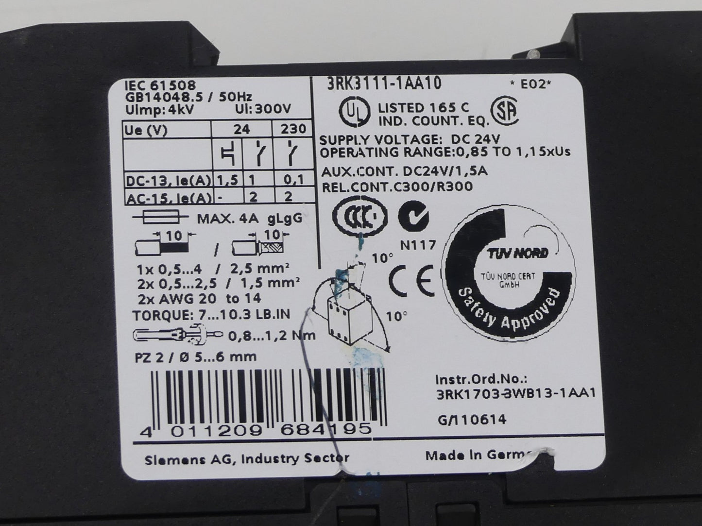 SIEMENS 3RK3111-1AA10 SIRIUS