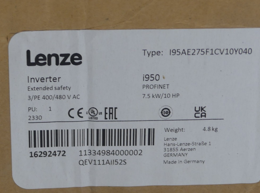 Lenze I95AE275F1CV1Z0000  (I95AE275F1CV10Y040)